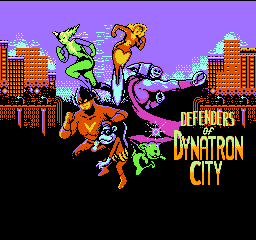 Defenders of Dynatron City (USA) Title Screen